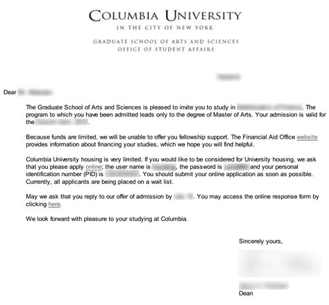 columbia university email admissions
